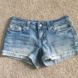 3” inseam denim stretch shorts